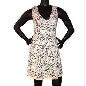 NWT Just Ginger Woven Overlay Lace Sleeveless Dress XS